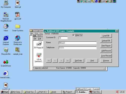 BAldhead GUI with a hidden Smartware window